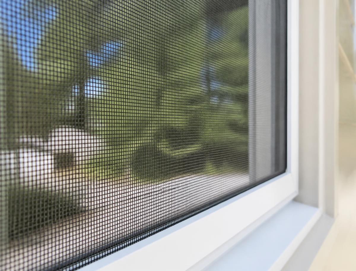 Freshly cleaned window screen after screen cleaning service